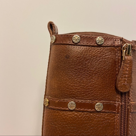 Tory Burch Brown Leather Studded Riding Boots 8.5 - Picture 8 of 15